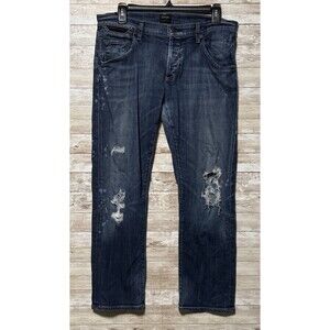 Citizens Of Humanity Jeans Sz 28 Dylan Drop Rise Cropped Button Fly Thrashed